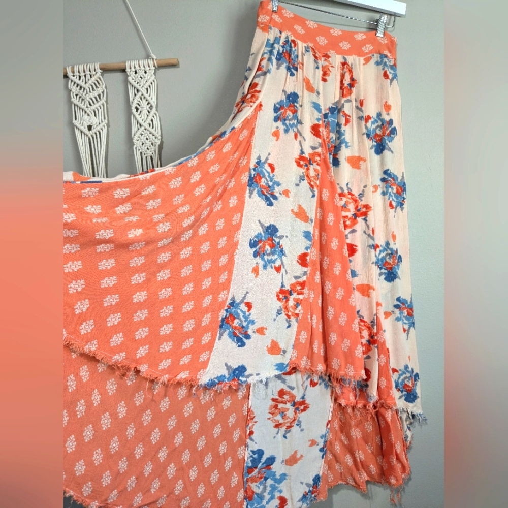 Free People Patchwork Panel Raw Hem Maxi Uneven H… - image 6